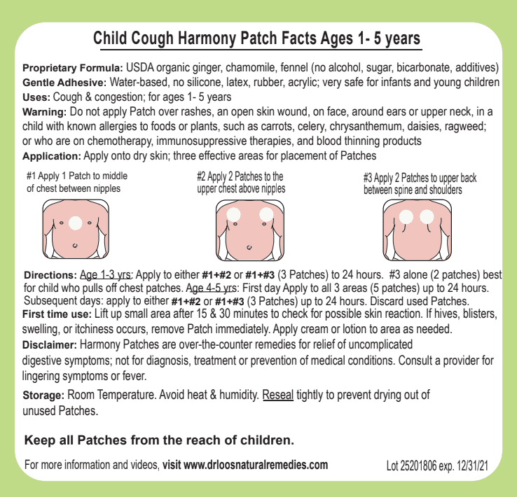 A child cough harmony patch for ages 1-5 years.